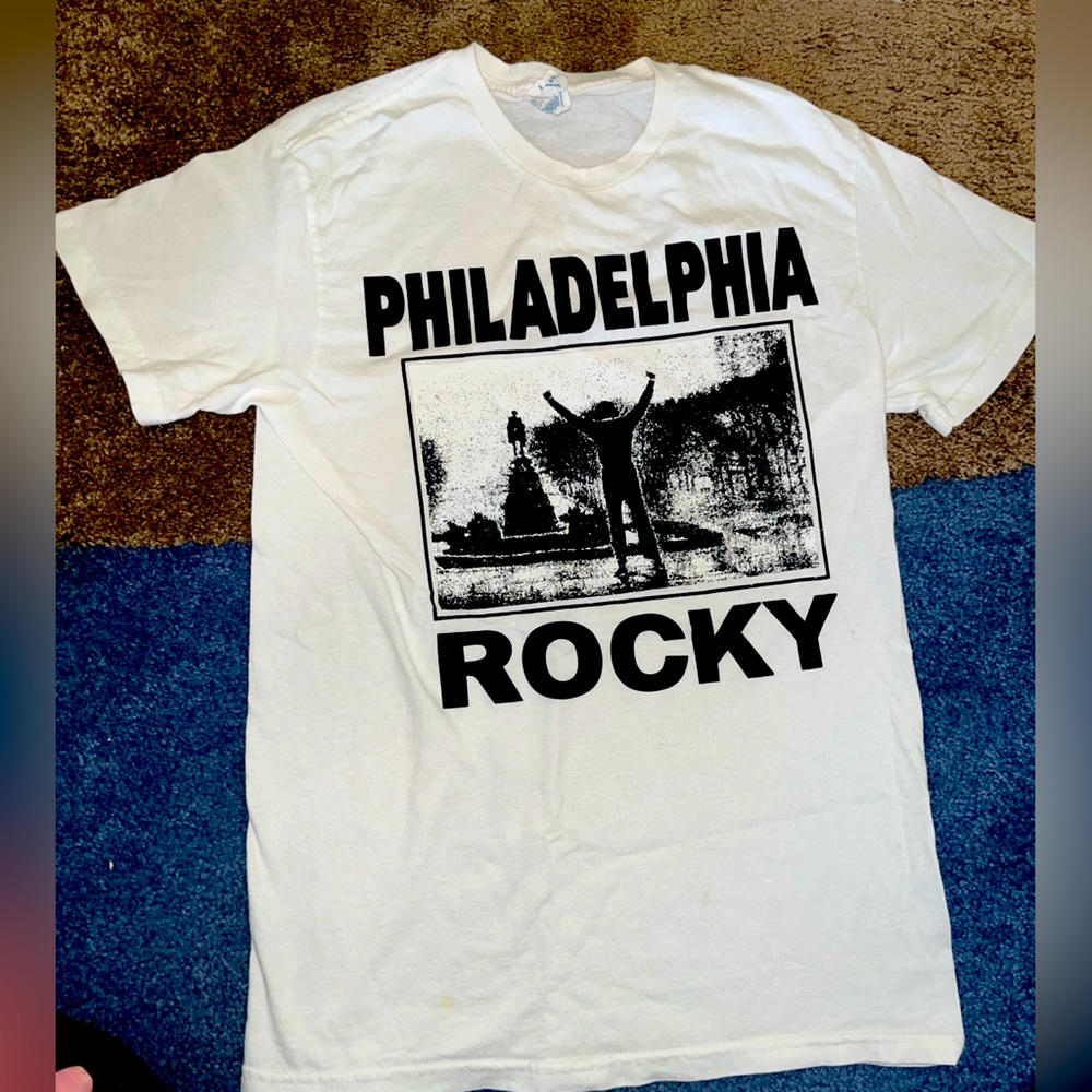 Adult Small White and Black ‘Philadelphia Rocky’ TShirt